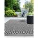 Patio Diamond Flatweave Garden Kitchen Indoor Outdoor Mono Black Rug Floor Mat Small 80 x 150 cm (2'6'x5'0')