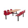 Harvey Polypropylene Indoor 6 Seater Fast Food Seating Unit - Accessible from Both Sides