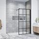 Elegant - Walk in Shower Door Wet Room Reversible Shower Screen Panel 8mm Safety Glass Matte Black Walkin Shower Door 900mm