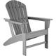 Tectake - Garden chair in Adirondack design - sun lounger, garden lounger, wood sun lounger - light grey - light grey