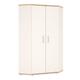 Kroft Wooden Corner Wardrobe In White High Gloss And Oak