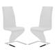 Demi Z White Faux Leather Dining Chairs With Chrome Feet In Pair