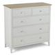 Brandy Chest Of Drawers In Off White And Oak With 5 Drawers