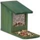 Squirrel Feeder House, Feeding Station Box, Standing, Wooden, hwd: 17.5 x 12 x 25 cm, Dark Green - Relaxdays