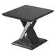 Prica Black Glass Top End Table With Black Base