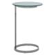 Orizone White Marble Effect Glass End Table With Silver Frame