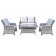 Savvy Weave 4 Seater Sofa Set With High Coffee Table In Natural