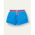 Appliqué Jersey Shorts Blue Girls Boden, Moroccan Blue Rainbow