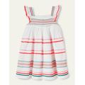 Embroidered Smock Dress White Girls Boden, White