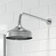 Traditional Bathroom Wall Mounted Chrome Round Drencher Fixed Shower Arm Head - Silver