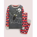 Grey Bat Glow-in-the-dark Halloween Pyjamas Grey Christmas Boden, Smoke Grey Bat