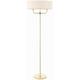 Nixon - 2 Light Floor Lamp Brass, Crystal Glass, E14 - Endon