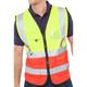 Beeswift - two tone executive waistcoat sat yellow/red med - Hi Vis - SaturnYellow/Red