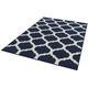 Lord Of Rugs - Antibes Contemporary Geometric 3D Trellis Blue Flatweave Kitchen Indoor Outdoor Floor Mat Rug Large Carpet 160 x 230 cm (5'3'x7'7')