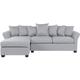 Modern Corner Sofa Light Grey Fabric Cushion Seat Back Black Legs Vikna - Grey