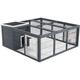 Pawhut - Rabbit Hutch Small Animal Guinea Pig House with Openable Roof Dark Grey - Charcoal grey