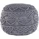 Pouffe Grey Boho Knitted Round Cotton Ottoman 40 x 40 cm Kayseri - Grey