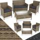 Tectake - Garden Furniture Set Madeira - sofa, 2 armchairs, coffee table - garden tables and chairs, garden furniture set, outdoor table and chairs