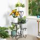 4 Holder Metal Plant Pot Stand Flower Display Shelf Garden Patio Indoor Outdoor