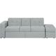 3 Seater Sofa Bed With Storage Sectional Ottoman Fabric Light Grey Falster - Grey