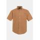 Plus Size Short Sleeve Linen Blend Shirt, Man, brown, size: 4XL, linen/cotton, JP1880