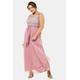 Plus Size Glittering Bodice Chiffon Skirt Maxi Occasion Dress, Woman, pink, size: 20, polyester, Ulla Popken