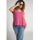 Plus Size Twisted Cord Detail Round Neck A-line Fit Tee, Woman, pink, size: 24/26, cotton, Ulla Popken