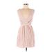 Zara TRF Casual Dress - Mini V-Neck Sleeveless: Orange Stripes Dresses - Women's Size Medium