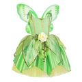 Fairy Princess Tutu Costume Set Butterfly Costume Set with Dress Wings Wand and Headband Gifts for Children Halloween Dress Up Party Supplies Favours Deep Green - 2 Pieces 2-3 Years