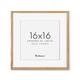 16x16 Picture Frame, Solid Oak Wood Frame 16 x 16, 16x16 Square Frame Matted to 12x12, 16x16 in | 41x41 cm Natural Wood Photo Frame Poster Frame with Tempered Glass