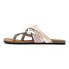 Zehentrenner LASCANA, Damen, Gr. 36, rosa (rosé), Obermaterial: 100% Rindsleder. Decksohle: 100% Rindsleder. Laufsohle: 100% Synthetik, metallic, casual, Schuhe, Sandale, Pantolette aus Leder mit Korkfußbett