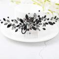 Luxury Handmade Comb Gold Silver Color Hair Ornaments Bridal Hairpins Crystal Tiara Rhinestone Hair Combs Hair Jewelry BLACK