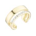 Smart Jewel - Ohrklemme 2-reihig, Zirkonia Steine, Silber 925 Ohrringe Gold Damen