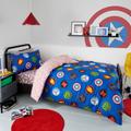 Marvel Logo Duvet Cover and Pillowcase Set Blue/Red