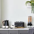 Contemporary Matt Black Kettle and Toaster Set Black