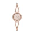 DKNY Ladies' Rose Gold Tone Crystal Set Bangle Watch