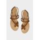 Clarisa Flat Leather Sandals | Tan