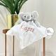 White Personalised Name Elephant Comforter Soft Toy