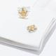 Maple Leaf Cufflinks In Gold And Silver, Silver