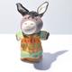 Hand Knitted Donkey Hand Puppet In Organic Cotton