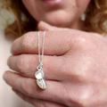 April Birthflower Birthstone Sterling Silver Necklace, Silver