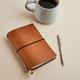 Personalised Leather Travel Journal, Brown/Navy Blue/Navy