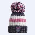 Navy Pink Reflective Super Bobble Hat