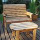 Deluxe Wooden Garden Bench Set With Coffee Table