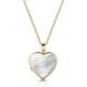Mother Of Pearl Modern Heart Locket 18 K Gold Plate, Gold