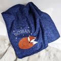 Liberty Print Fabric Fox Pram Blanket New Baby Gift