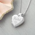 Girl's Personalised Sterling Silver Heart Locket, Silver