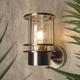 Leonis Miners Style Outdoor Wall Lantern - Stainless Steel