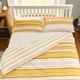 The Willow Manor Easy Care Percale King Duvet Set Metro Stripe - Ochre