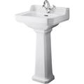 Balterley Harrington 1 Tap Hole Basin and Pedestal - 500mm